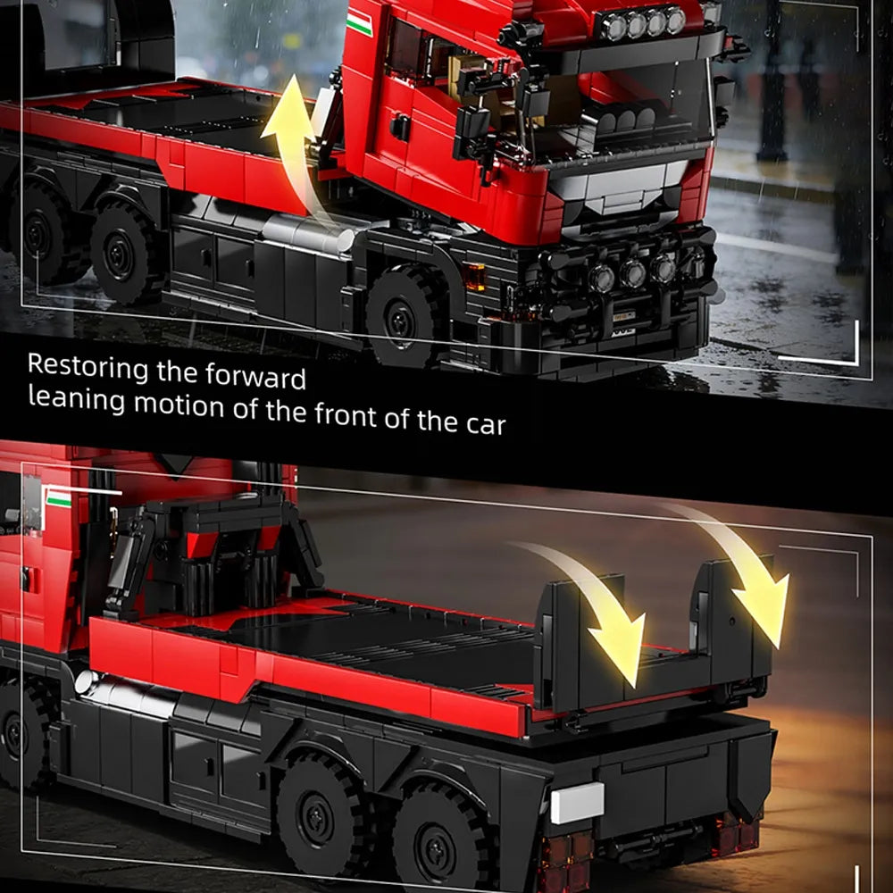 Italian Supercar Trailer Set made from Building Blocks Kit