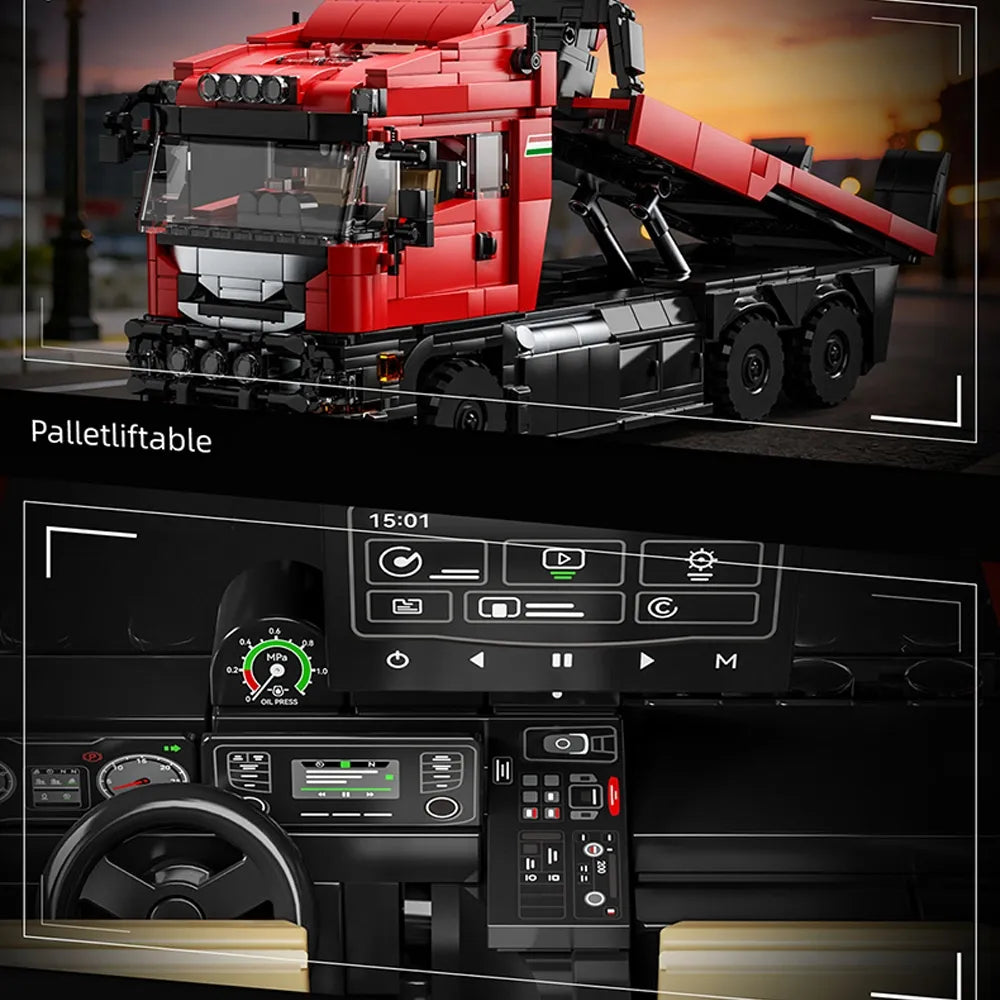 Italian Supercar Trailer Set made from Building Blocks Kit