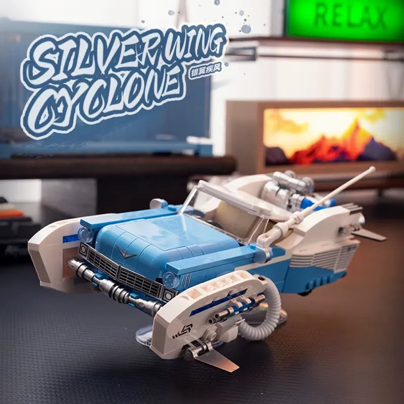 Silver Wing Cyclone – brick-built display model made from building blocks