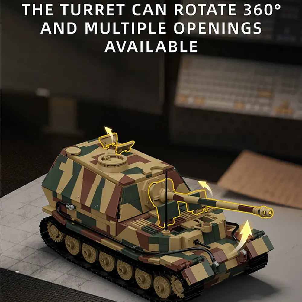 Jagdpanzer Tiger (Elephant) Tank made from Building Blocks Kit 