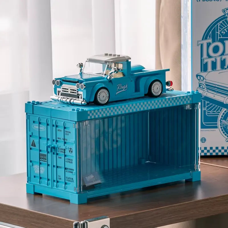 Steel Blue Pickup | Building Blocks Set – Power Brickz