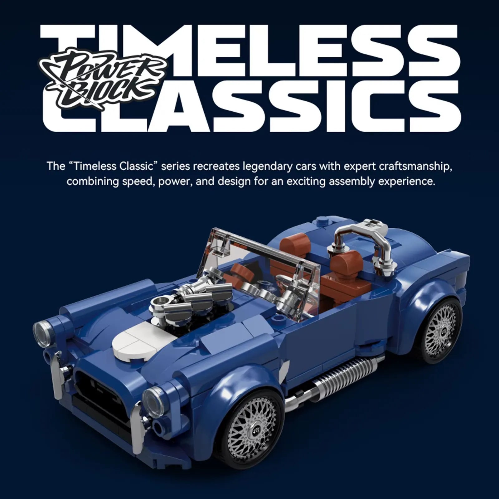 Shelby Cobra 427 – brick-built display model made from building blocks