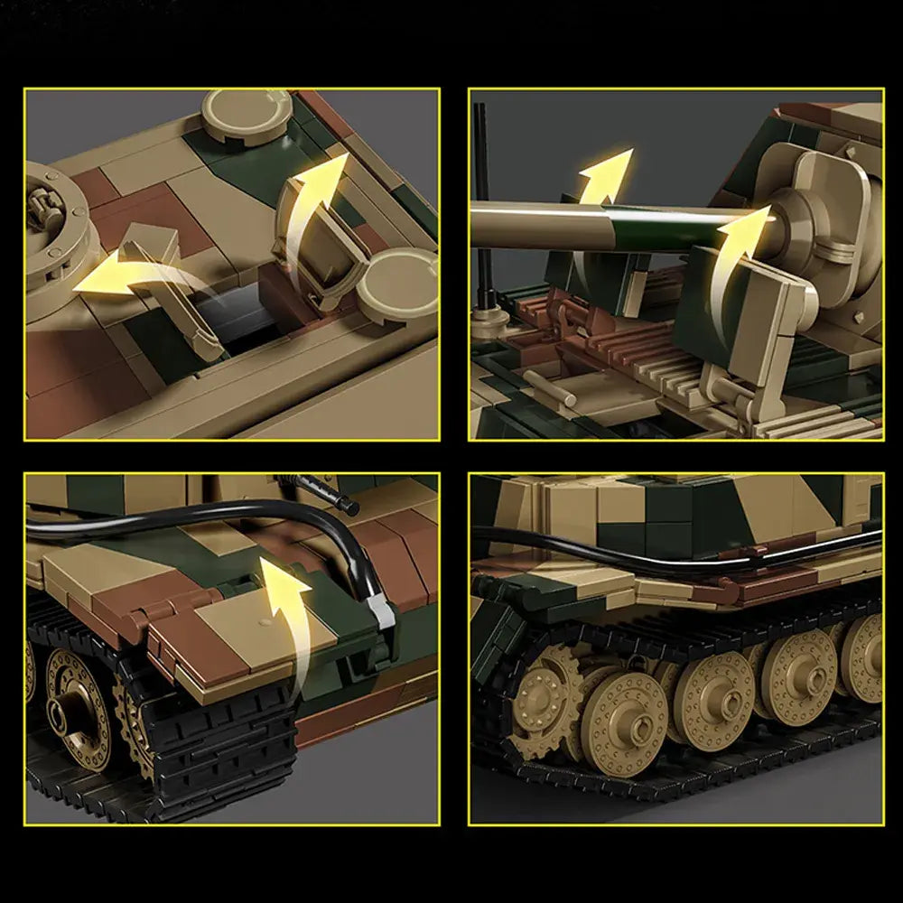 Jagdpanzer Tiger (Elephant) Tank made from Building Blocks Kit 