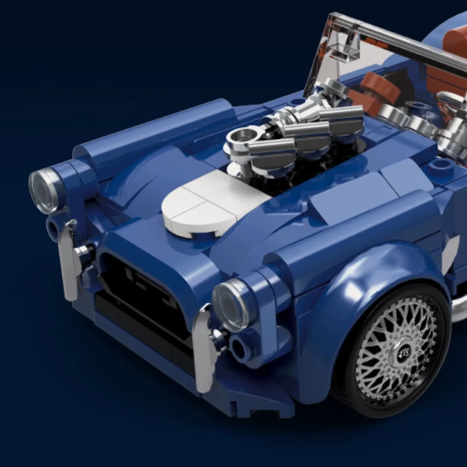 Shelby Cobra 427 – brick-built display model made from building blocks