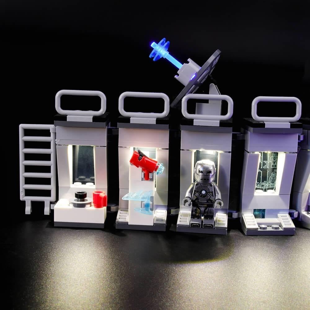 Iron Man Hall Of Armor 76125 LED Light Kit – Building Block Lighting | Power Brickz™