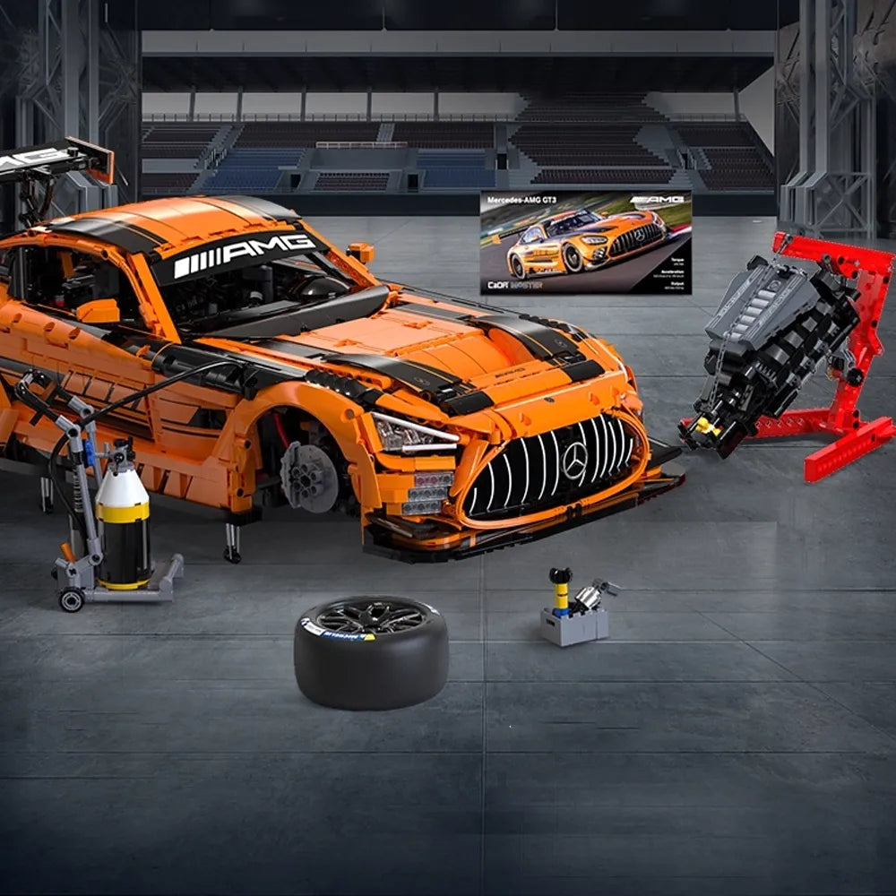 Mercedes AMG GT Black Series – brick-built display model made from building blocks