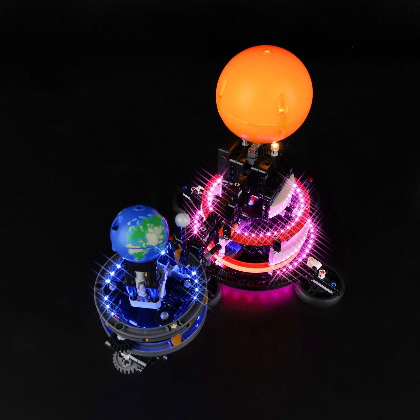 Planet Earth And Moon In Orbit 42179 LED Light Kit – Building Block Lighting | Power Brickz™