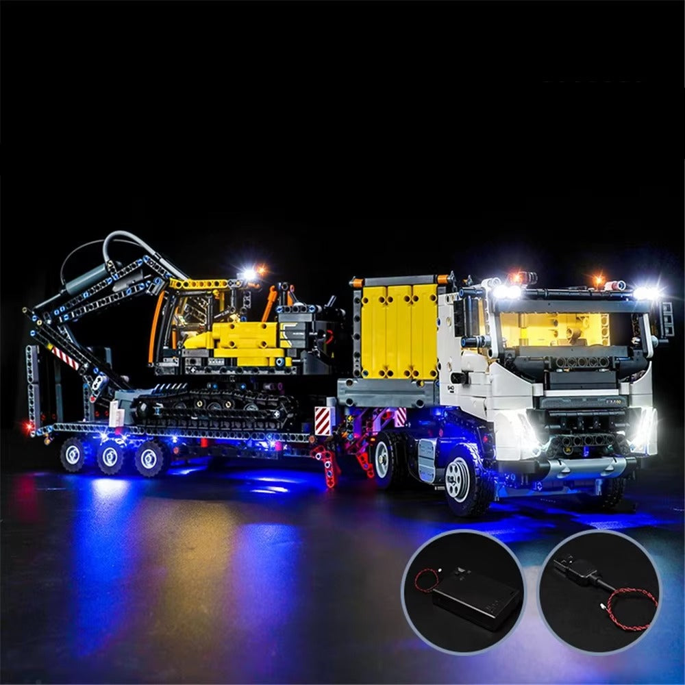 Volvo FMX Truck & EC230 Electric Excavator 42175 LED Light Kit – Building Block Lighting | Power Brickz™