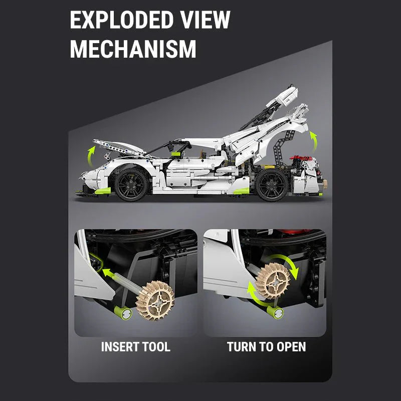 Twin-Turbo Track Hypercar - Building Blocks Set | Power Brickz