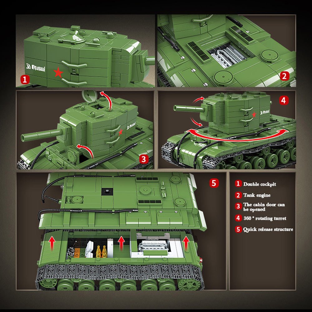 KV-2 Heavy Tank - Building Set | Power Brickz