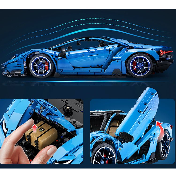 Centenario Blue Hypercar Edition - Building Blocks Set | Power Brickz