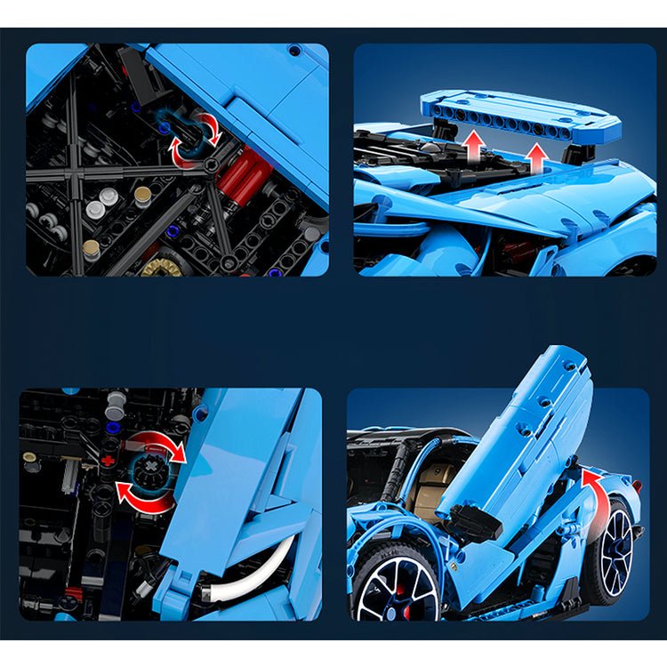 Centenario Blue Hypercar Edition - Building Blocks Set | Power Brickz