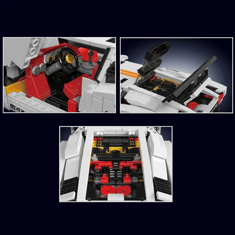 RC Retro Wedge Supercar - Building Blocks Set | Power Brickz