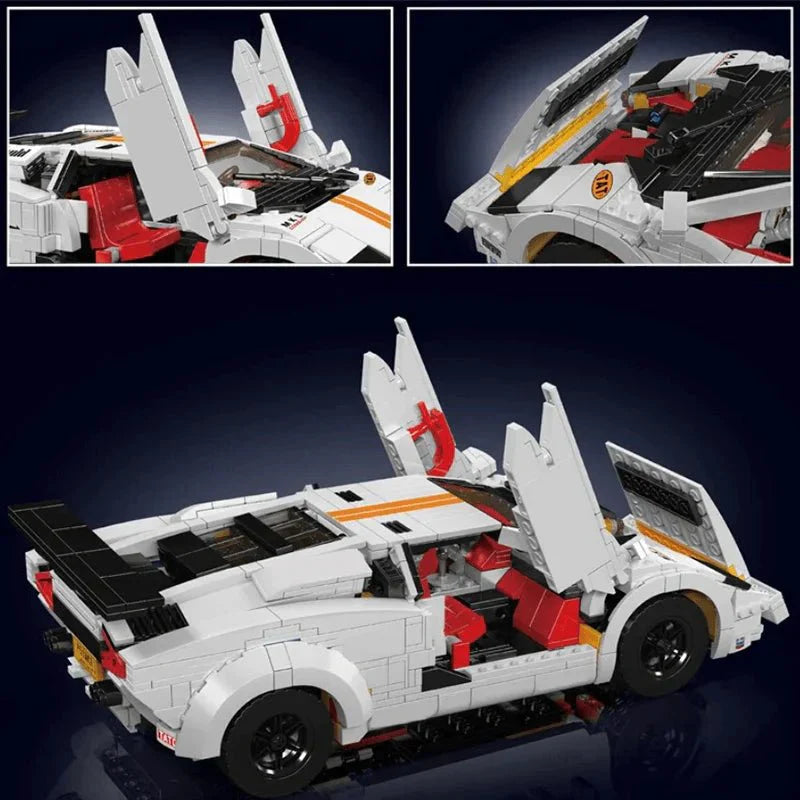RC Retro Wedge Supercar - Building Blocks Set | Power Brickz