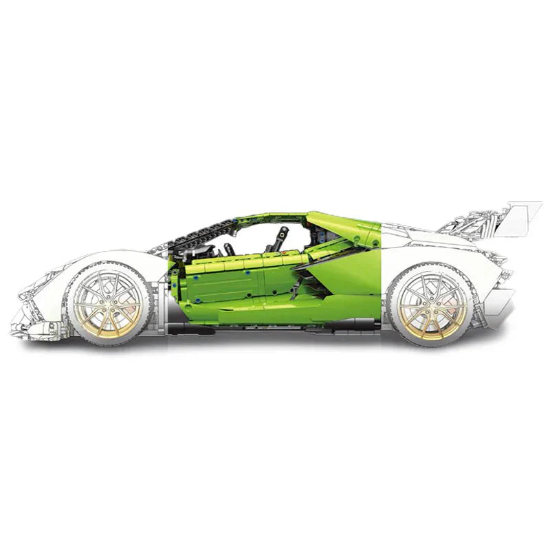 Italian VSVJ Hypercar Green - Building Blocks Set | Power Brickz