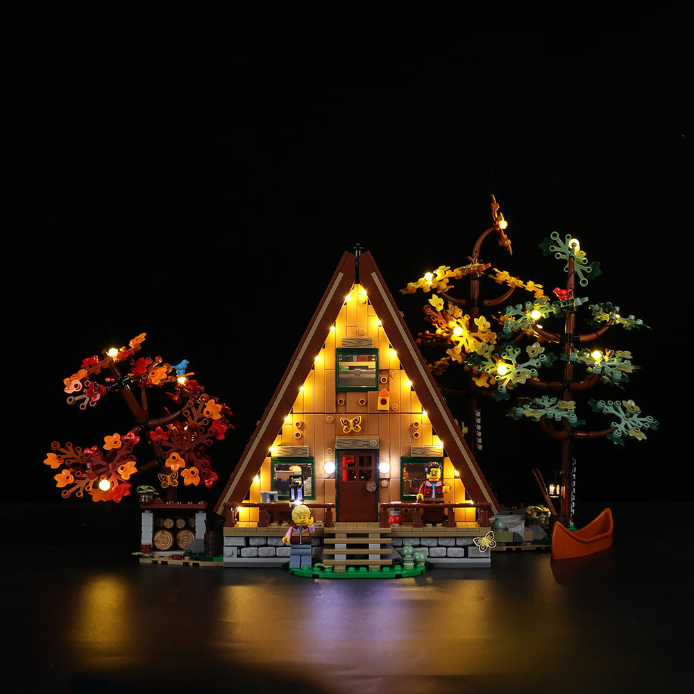 A-Frame Cabin 21338 LED Light Kit – Building Block Lighting | Power Brickz™