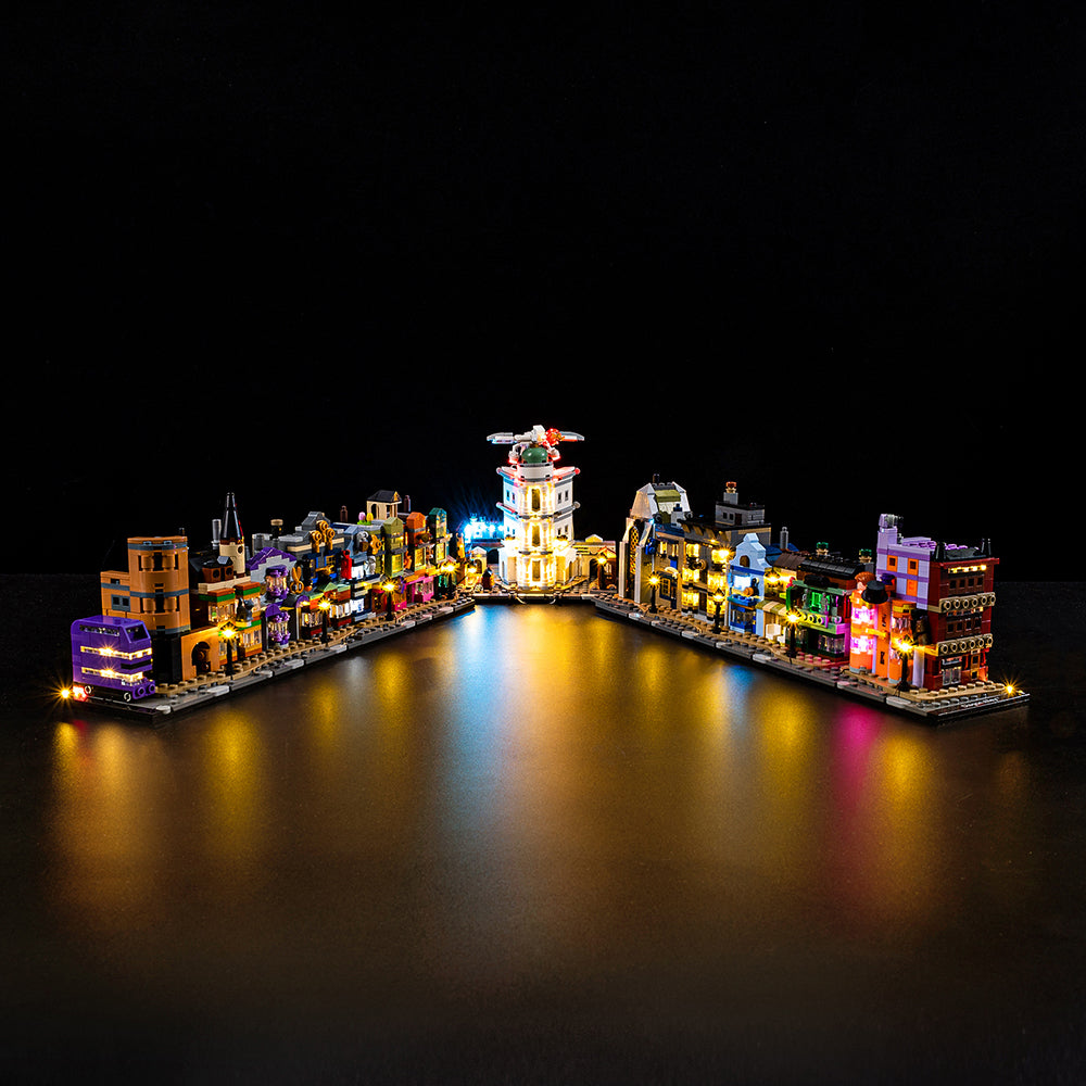 Diagon Alley Wizarding Shops 76444 LED Light Kit – Building Block Lighting | Power Brickz™