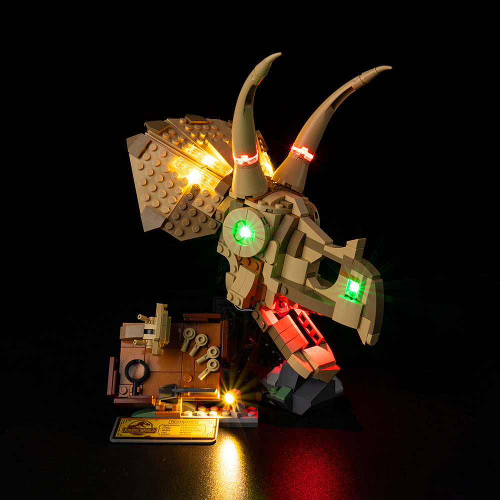 Dinosaur Fossils: Triceratops Skull 76969 LED Light Kit – Building Block Lighting | Power Brickz™