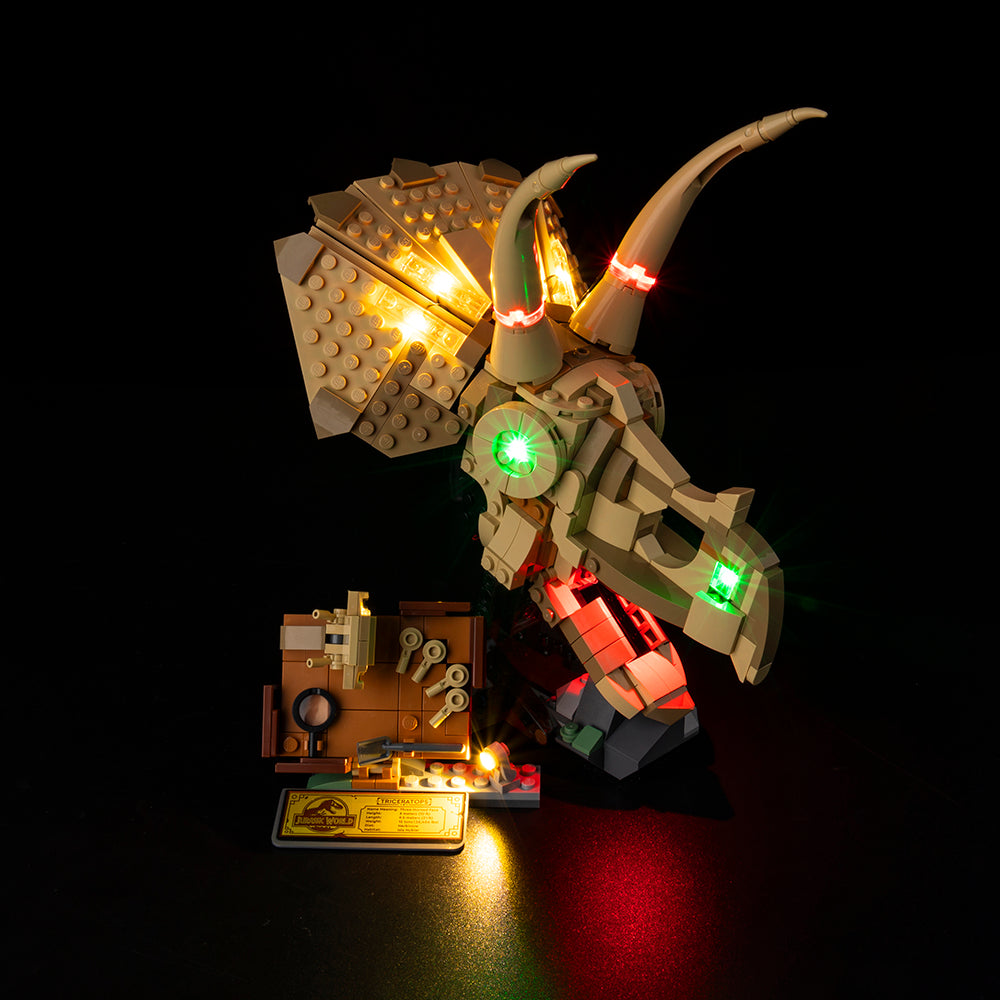 Dinosaur Fossils: Triceratops Skull 76969 LED Light Kit – Building Block Lighting | Power Brickz™