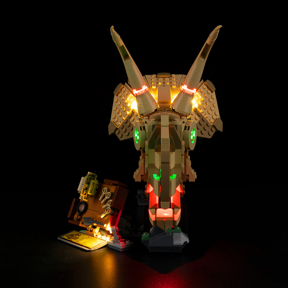 Dinosaur Fossils: Triceratops Skull 76969 LED Light Kit – Building Block Lighting | Power Brickz™