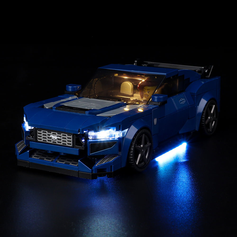 Ford Mustang Dark Horse Sports Car 76920 LED Light Kit – Building Block Lighting | Power Brickz™