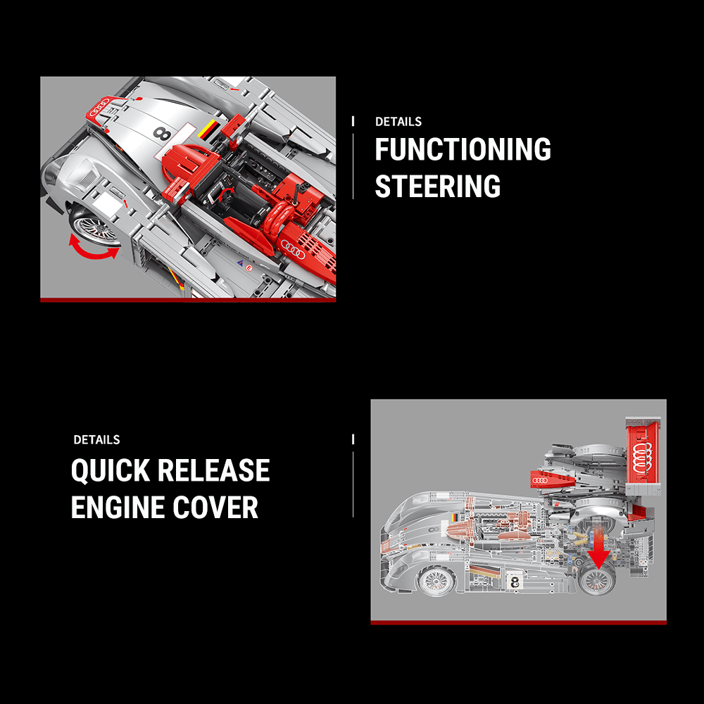 Audi R8 LMP - Building Blocks Set | Power Brickz
