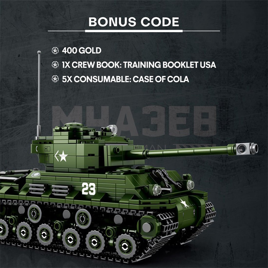 M4A3E8 Tank - Building Set | Power Brickz