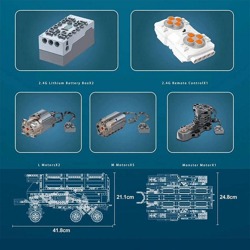 Mars Explorer Rover - Building Set | Power Brickz