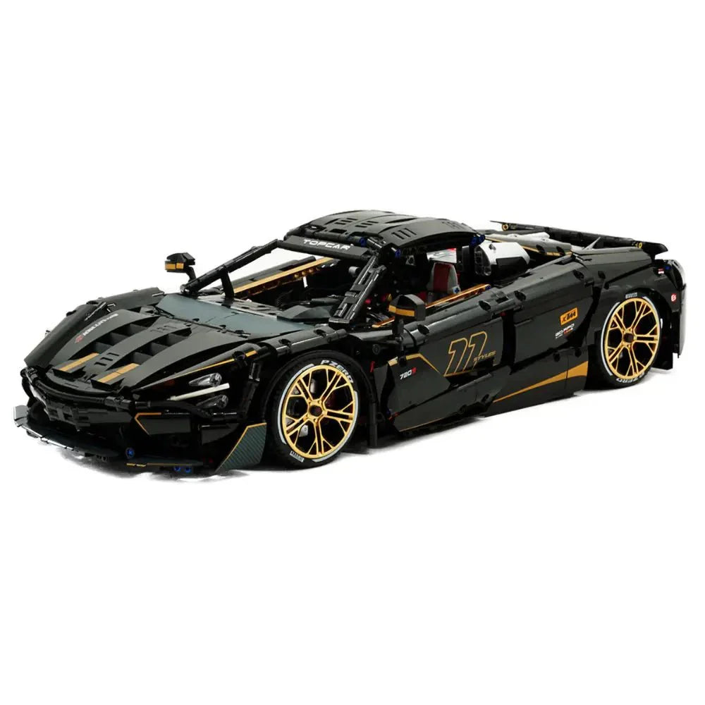 Black V8s Spider Supercar - Building Blocks Set | Power Brickz