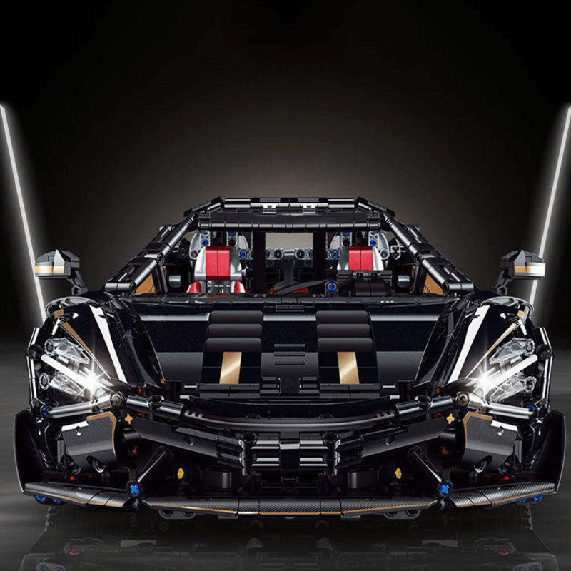 Black V8s Spider Supercar - Building Blocks Set | Power Brickz