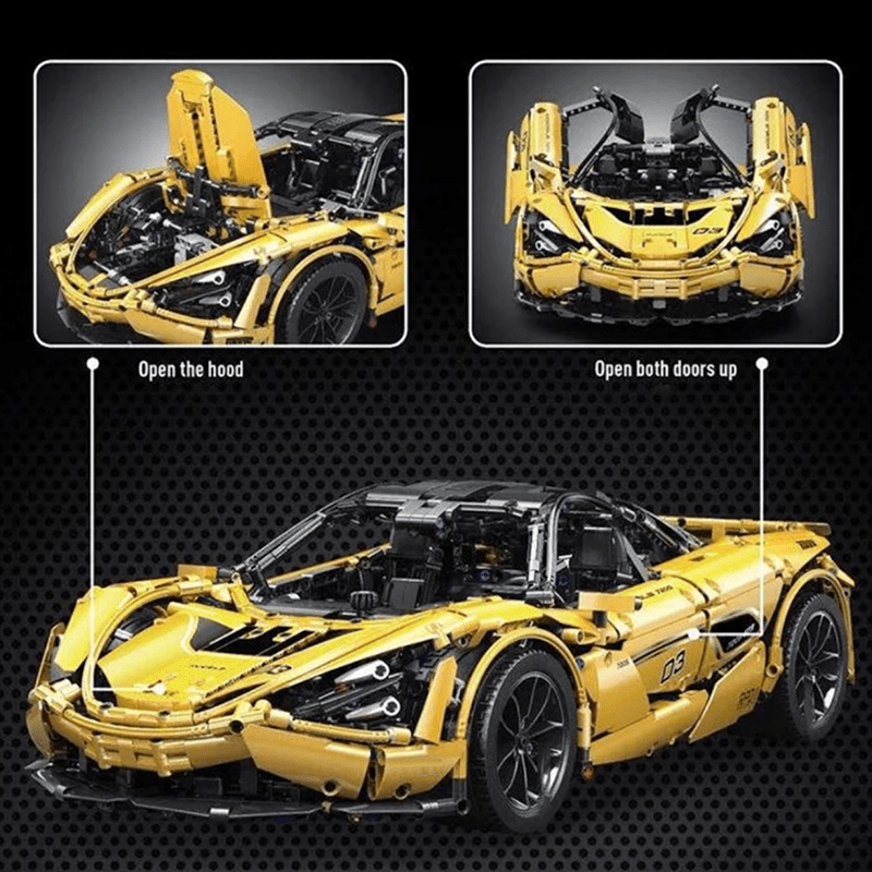 Twin-TurboSupercar Yellow - Building Blocks Set | Power Brickz