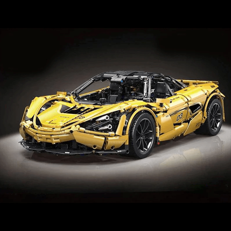 Twin-TurboSupercar Yellow - Building Blocks Set | Power Brickz