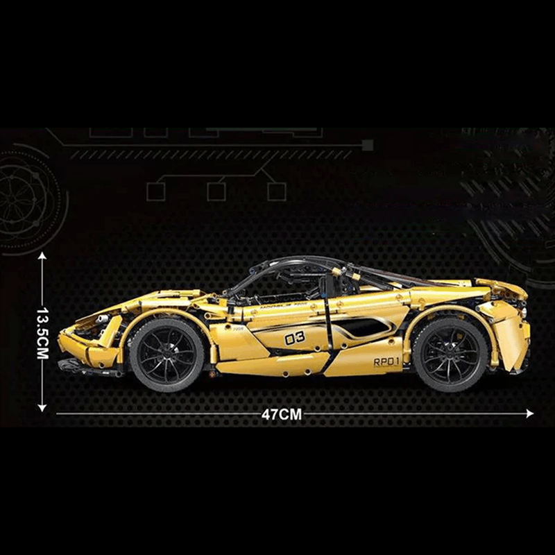 Twin-TurboSupercar Yellow - Building Blocks Set | Power Brickz