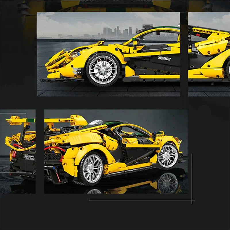 Track-Only Hypercar P1 GTR Yellow - Building Blocks Set | Power Brickz