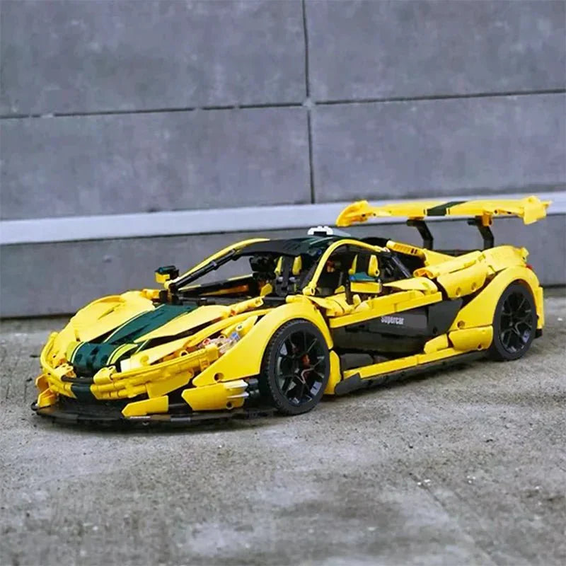 Track-Only Hypercar P1 GTR Yellow - Building Blocks Set | Power Brickz