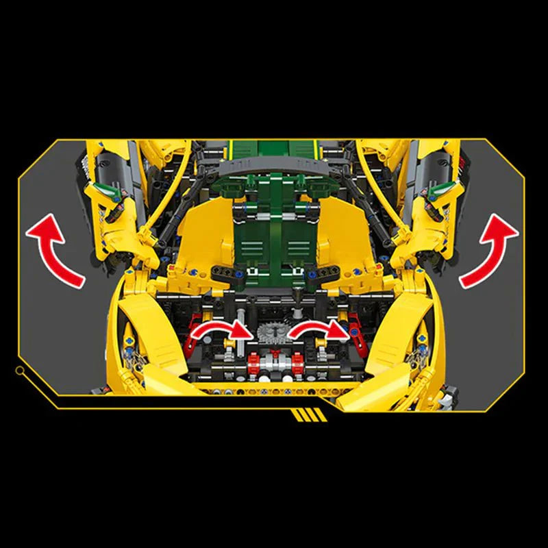 Track-Only Hypercar P1 GTR Yellow - Building Blocks Set | Power Brickz