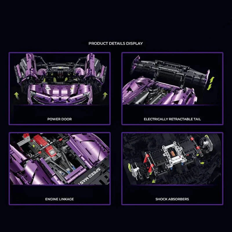 Satin Purple P1 GTR - Building Blocks Set | Power Brickz