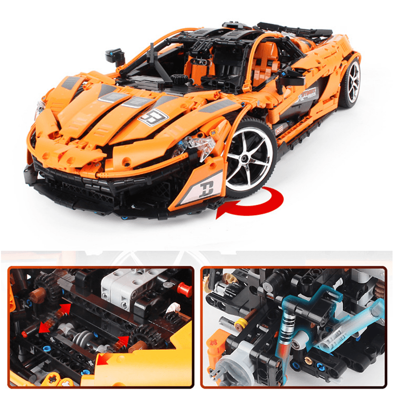 Orange Hybrid Hypercar P1 - Building Blocks Set | Power Brickz