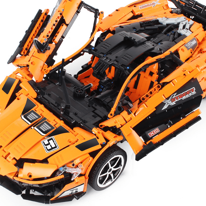 Orange Hybrid Hypercar P1 - Building Blocks Set | Power Brickz