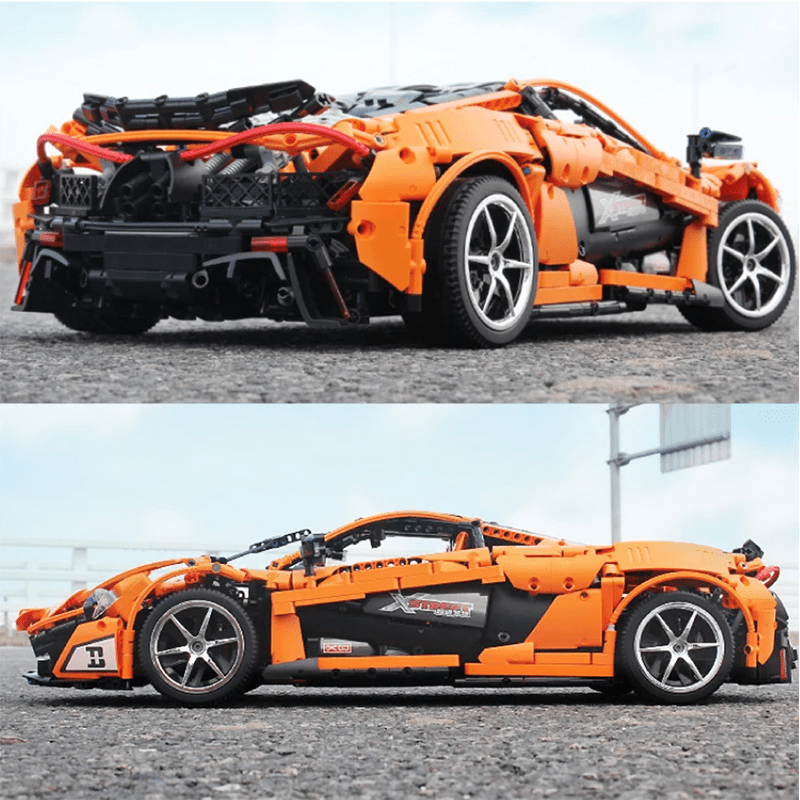 Orange Hybrid Hypercar P1 - Building Blocks Set | Power Brickz