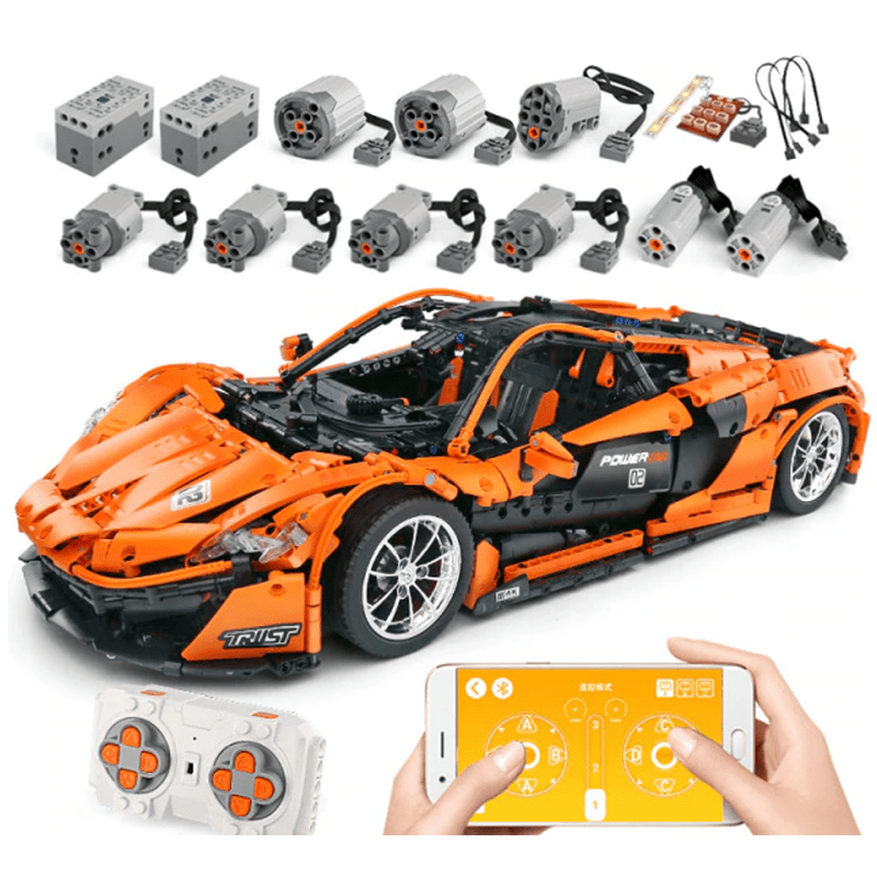 Orange Hybrid Hypercar P1 - Building Blocks Set | Power Brickz