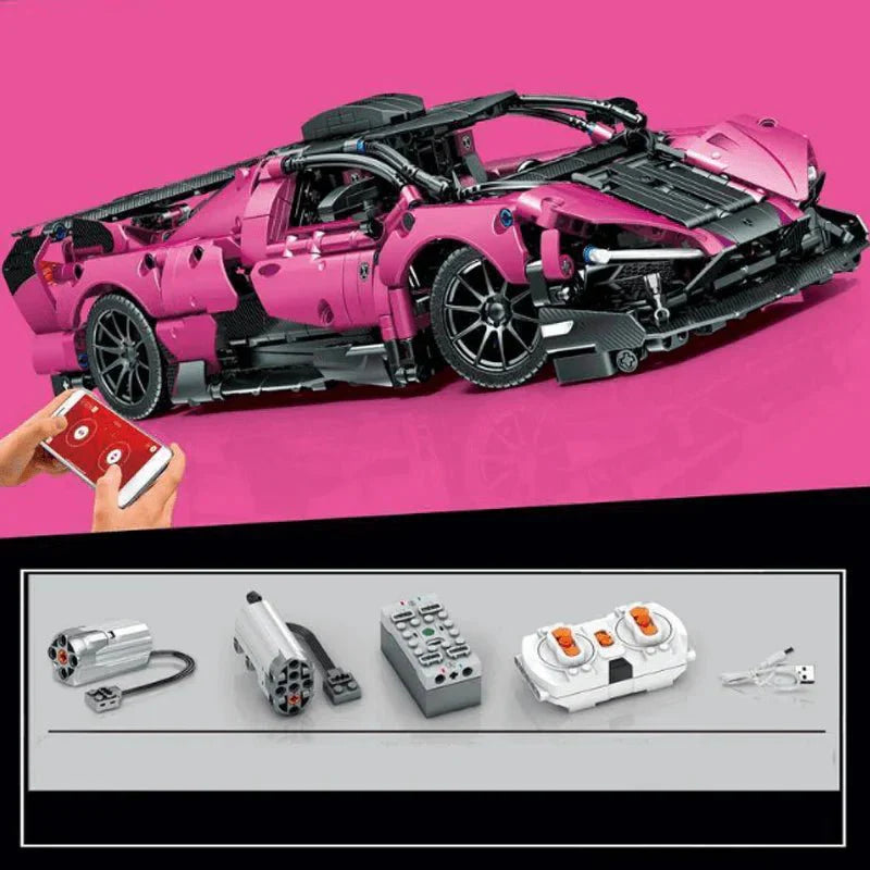 Pink Concept Supercar - Building Blocks Set | Power Brickz