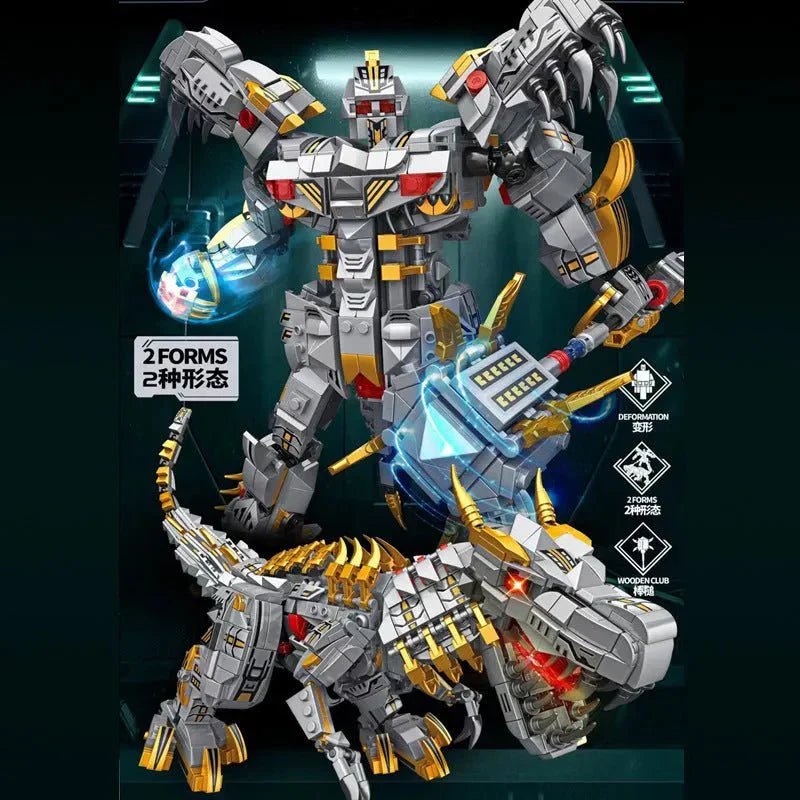 Mecha Iron Grimlock Dinosaur Transformers Bricks Toy | 1376pcs - Power Brickz