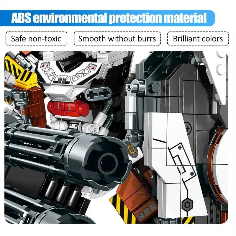 Mecha MU2 Heavy Defense White Shark Robot Bricks Toy | 1495pcs - Power Brickz