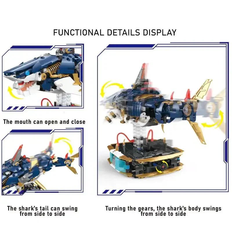 Mechanical Cyber Shark | 1213pcs - Power Brickz