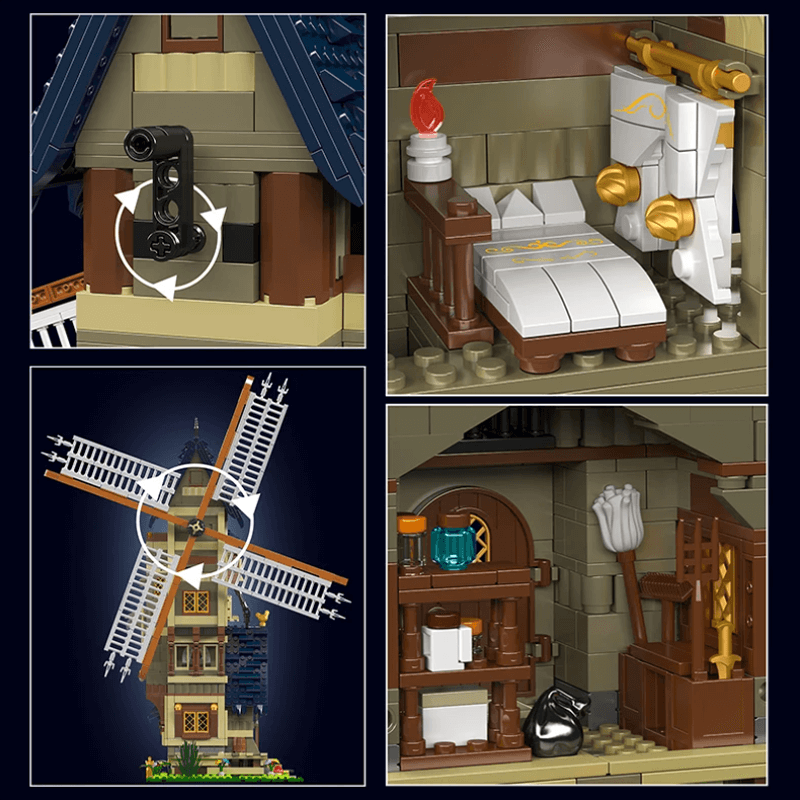 Middle Ages Windmill - Building Set | Power Brickz