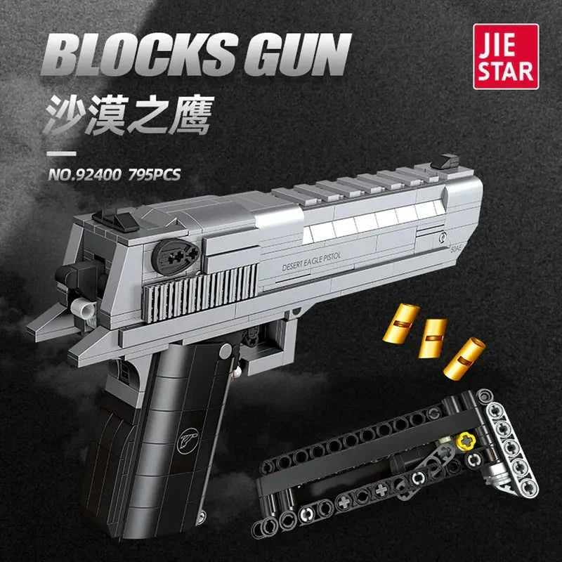 Military Desert Eagle Pistol - Building Set | Power Brickz