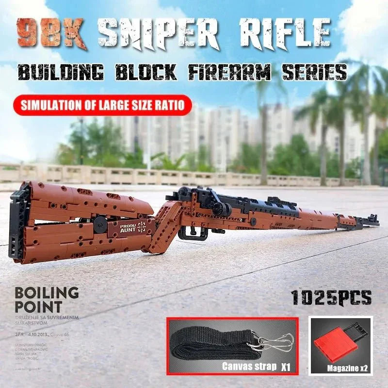 Military Mauser 98K Sniper Rifle - Building Set | Power Brickz