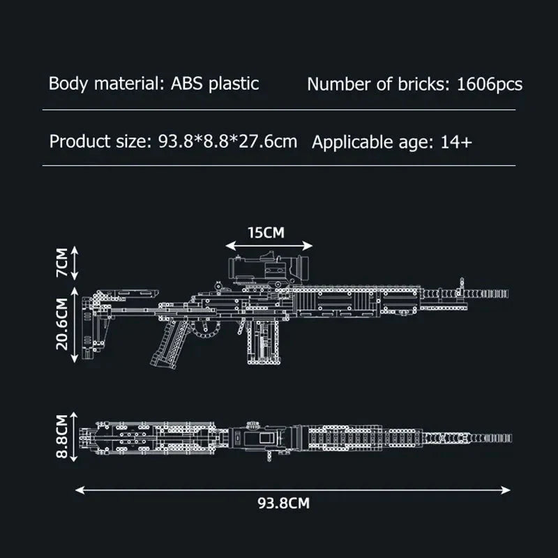 Military MK14 Battle Assault Rifle - Building Set | Power Brickz