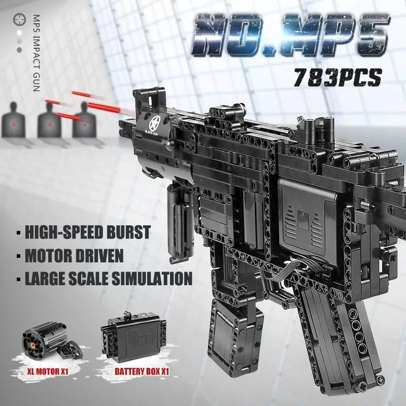 Military Motorized MP5 SMG - Building Set | Power Brickz